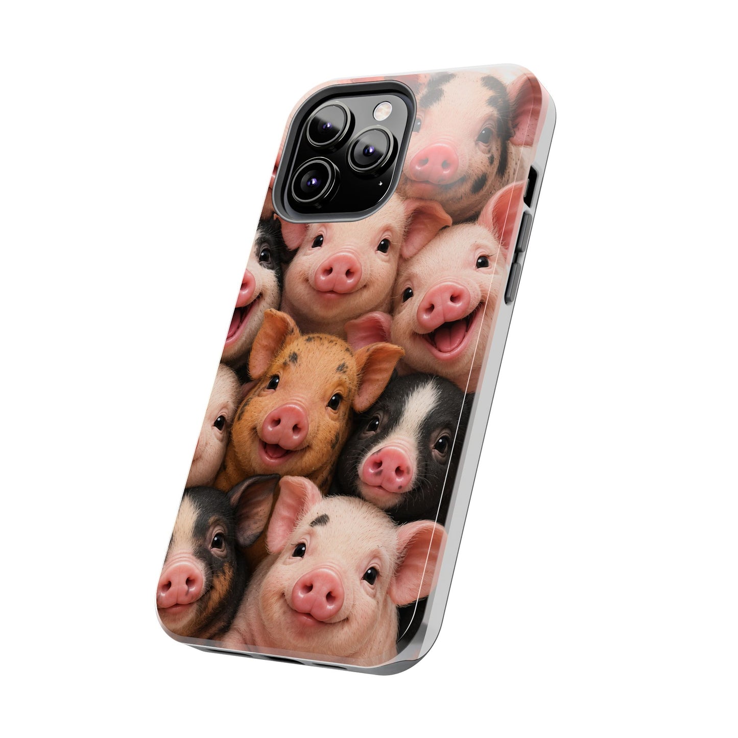 Pig Faces Tough Phone Case — Cute Farm Animal iPhone Protective Cover