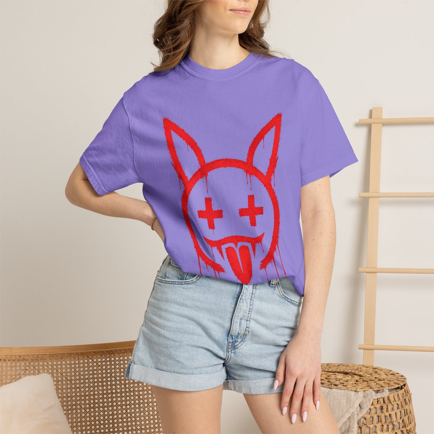 Metallic Souls Graffiti Bunny Heavyweight Streetwear T-Shirt