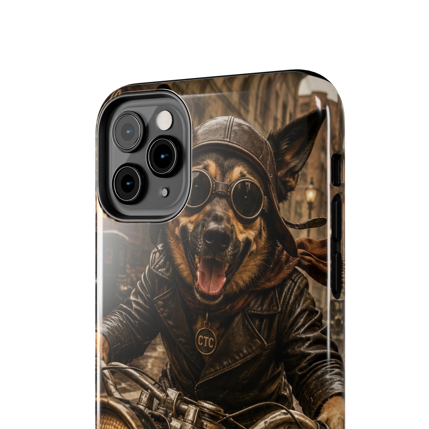 Phone Case — Biker Dog Riding Motorcycle Protective Tough Cover