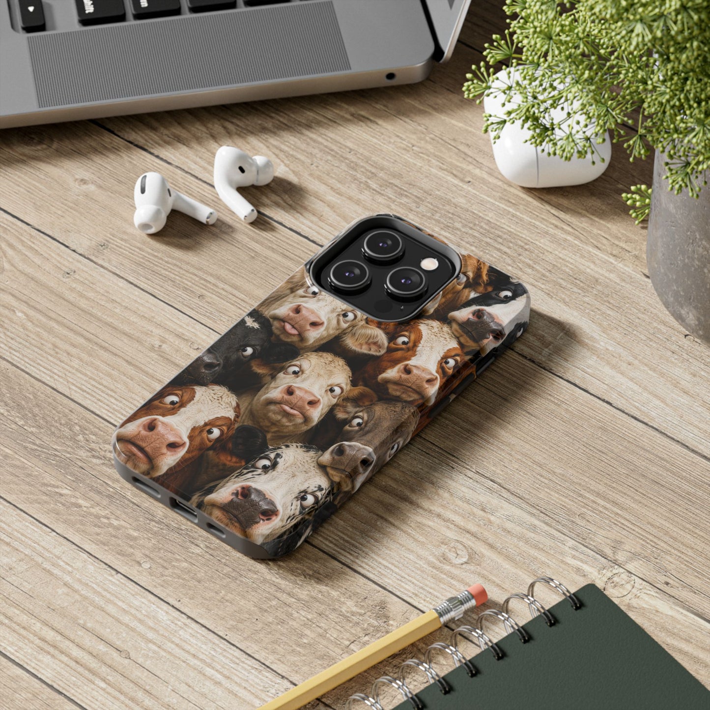 Cow Collage Tough Phone Case — Funny Farm Animal Protective Phone Cover