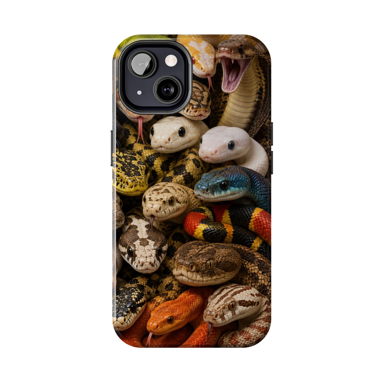 Snake Pattern Tough Phone Case — Colorful Snakes Protective Phone Cover