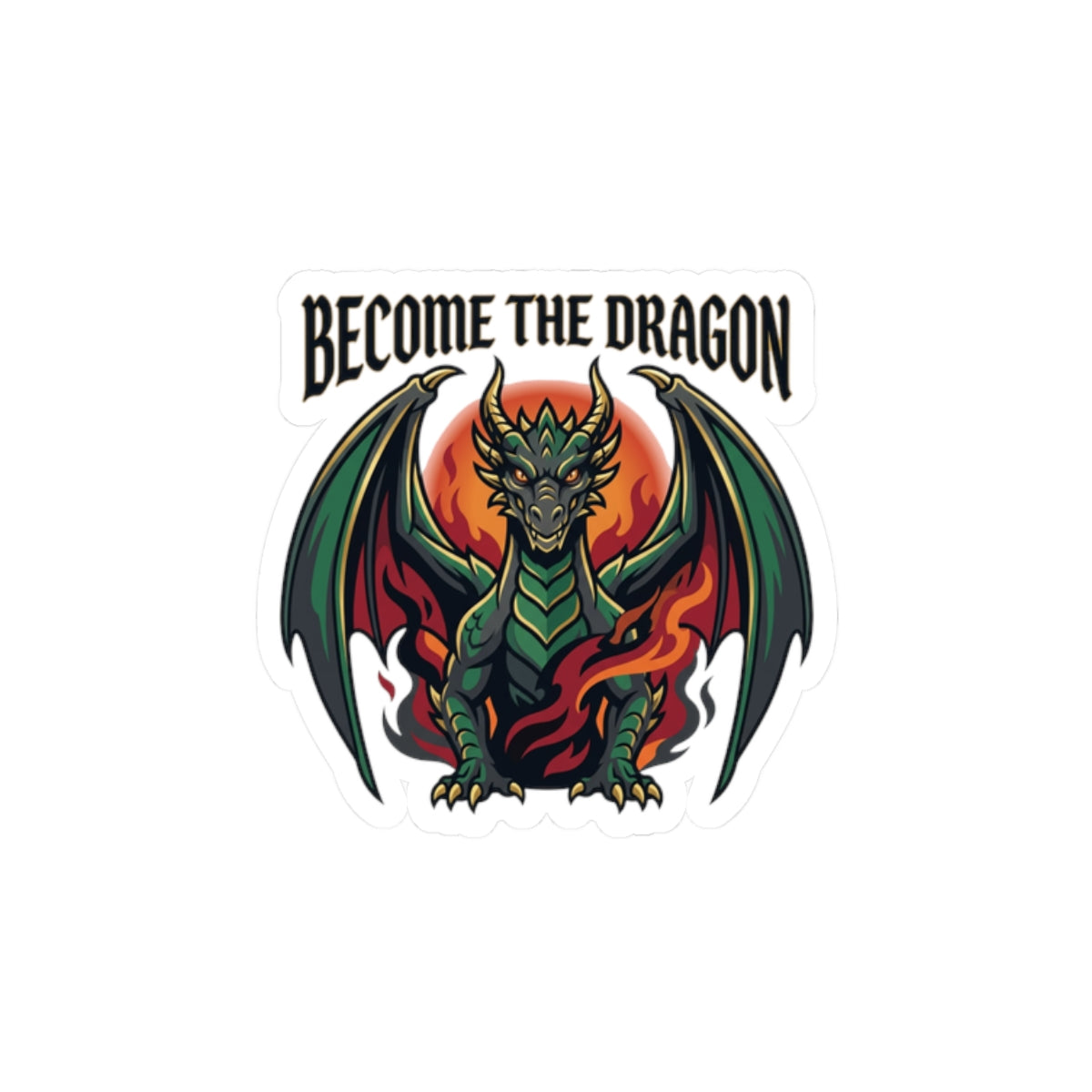 Become the Dragon Sticker | dragon, fantasy art, tattoo style
