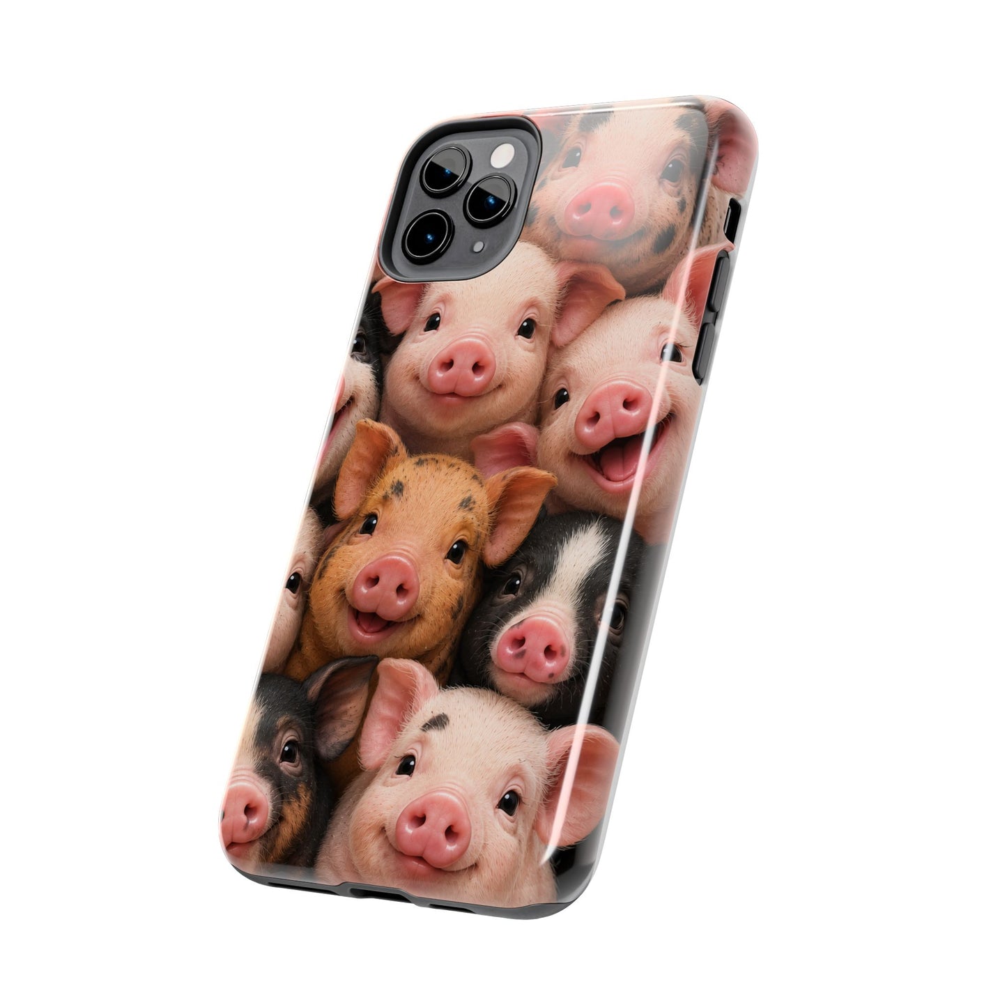 Pig Faces Tough Phone Case — Cute Farm Animal iPhone Protective Cover