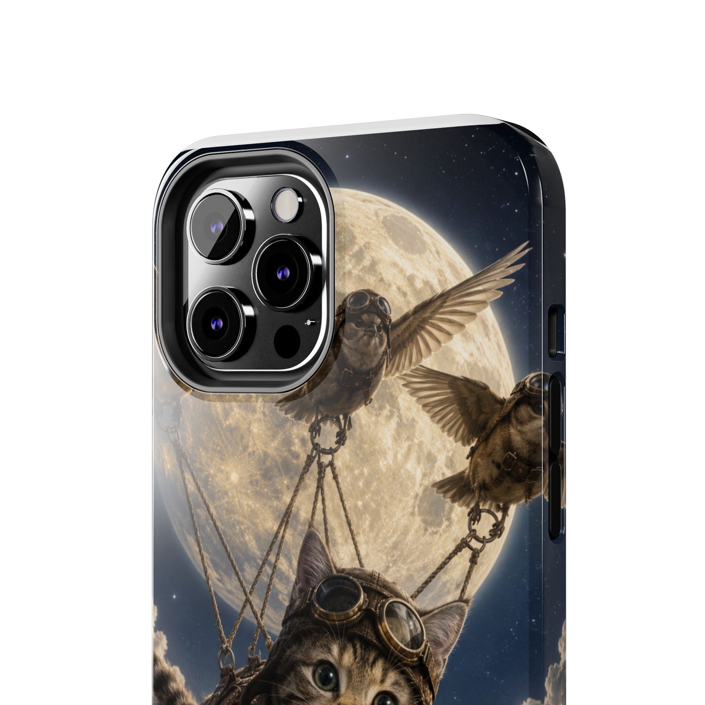 Cat Pilot Phone Case — Adventure Kitty Moonlit Flight Tough Protection