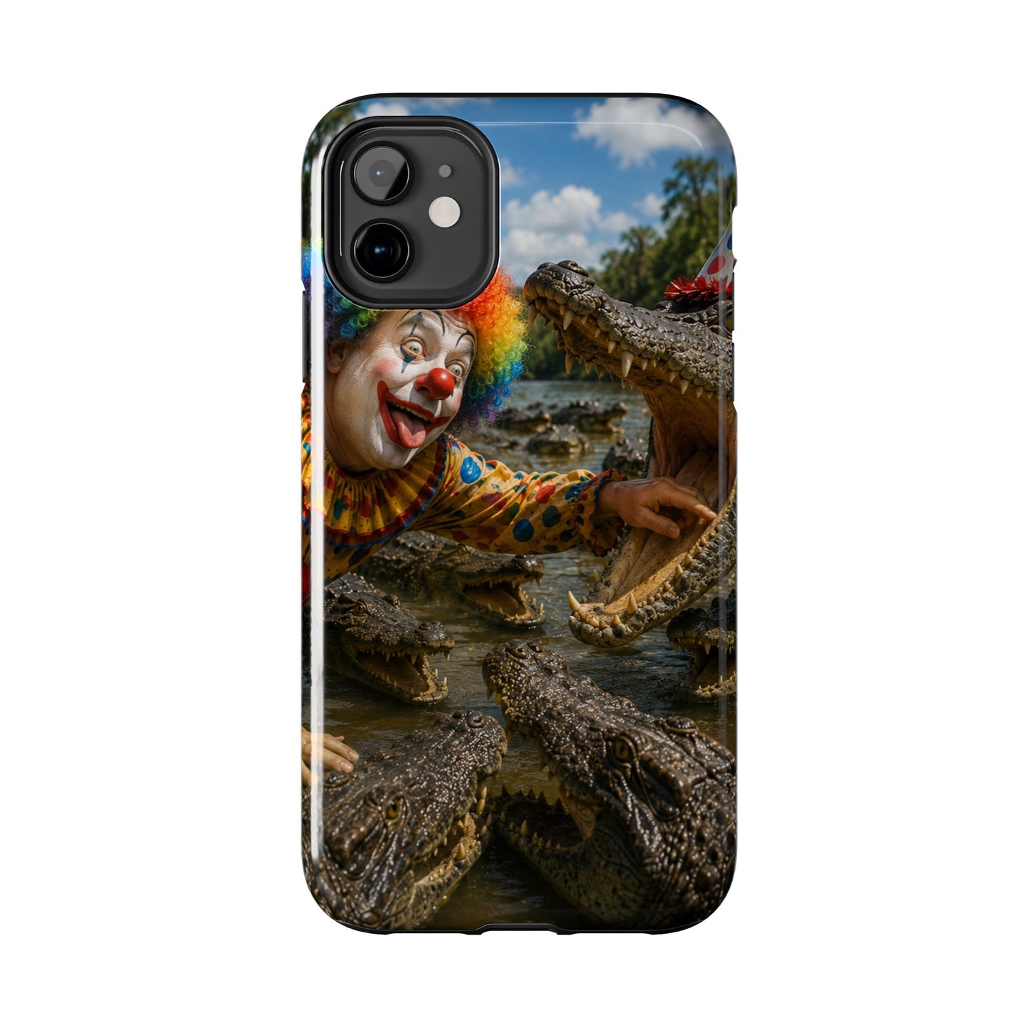 Creepy Clown Alligator Tough Phone Case — Horror Phone Cover for Scary Fans