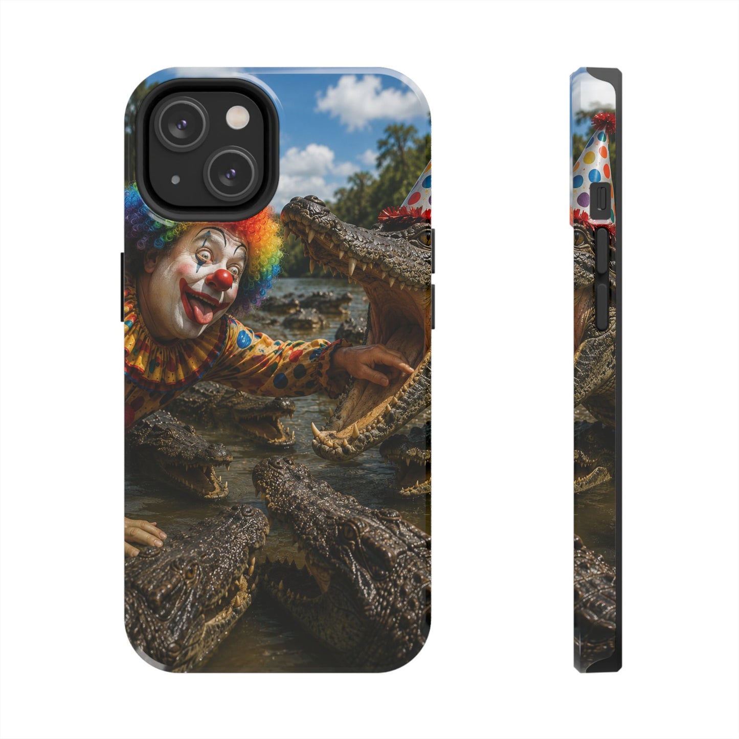 Creepy Clown Alligator Tough Phone Case — Horror Phone Cover for Scary Fans