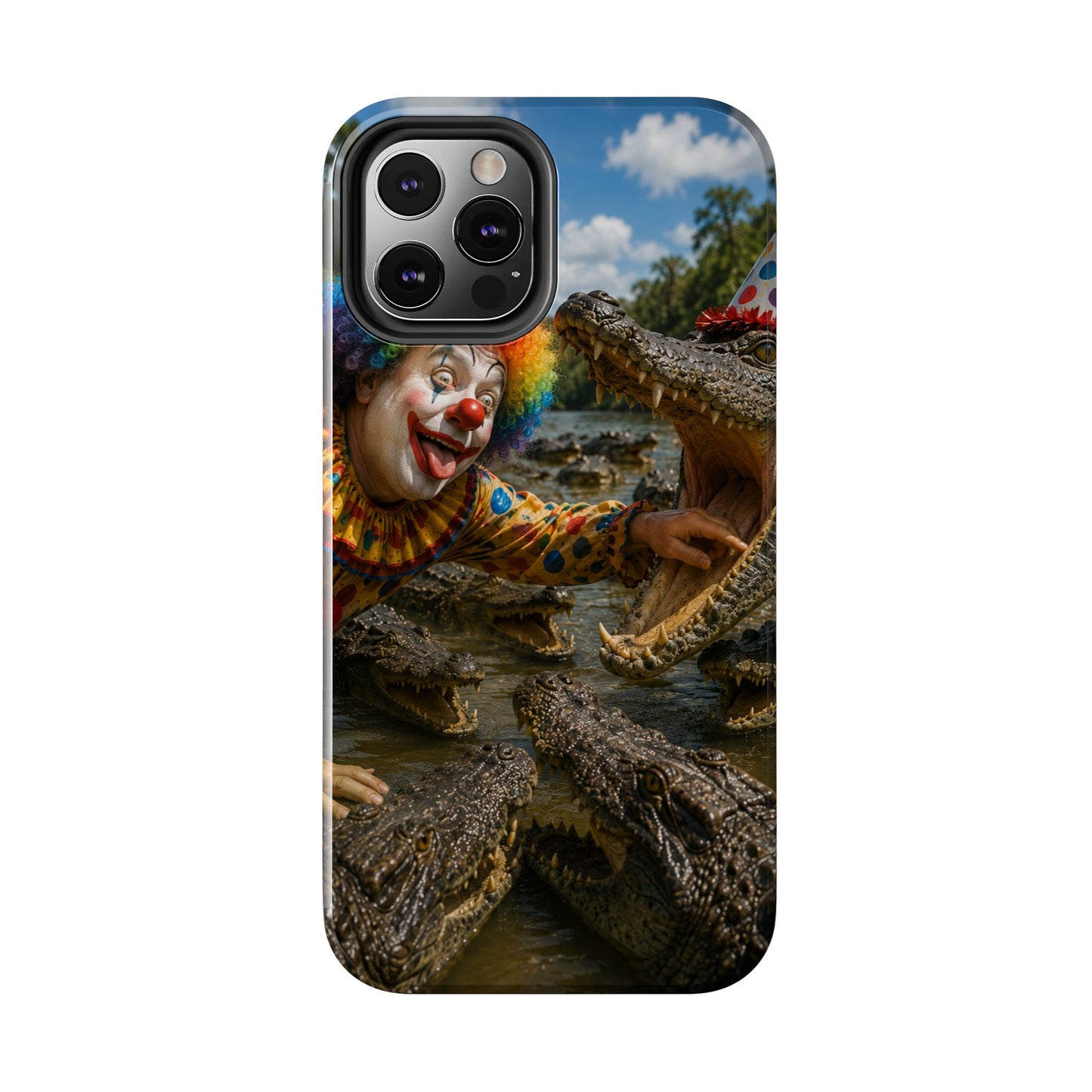 Creepy Clown Alligator Tough Phone Case — Horror Phone Cover for Scary Fans