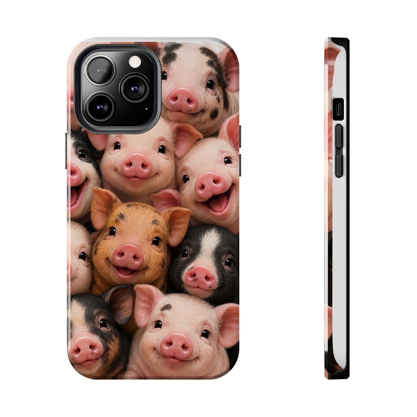 Pig Faces Tough Phone Case — Cute Farm Animal iPhone Protective Cover