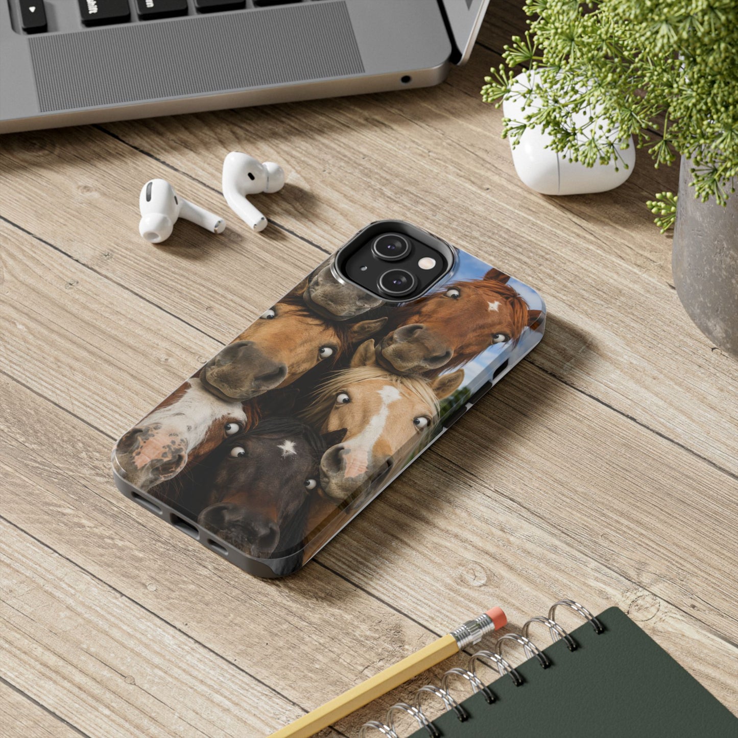 Horse Herd Phone Case — Funny Goofy Horses Tough Protective Cover
