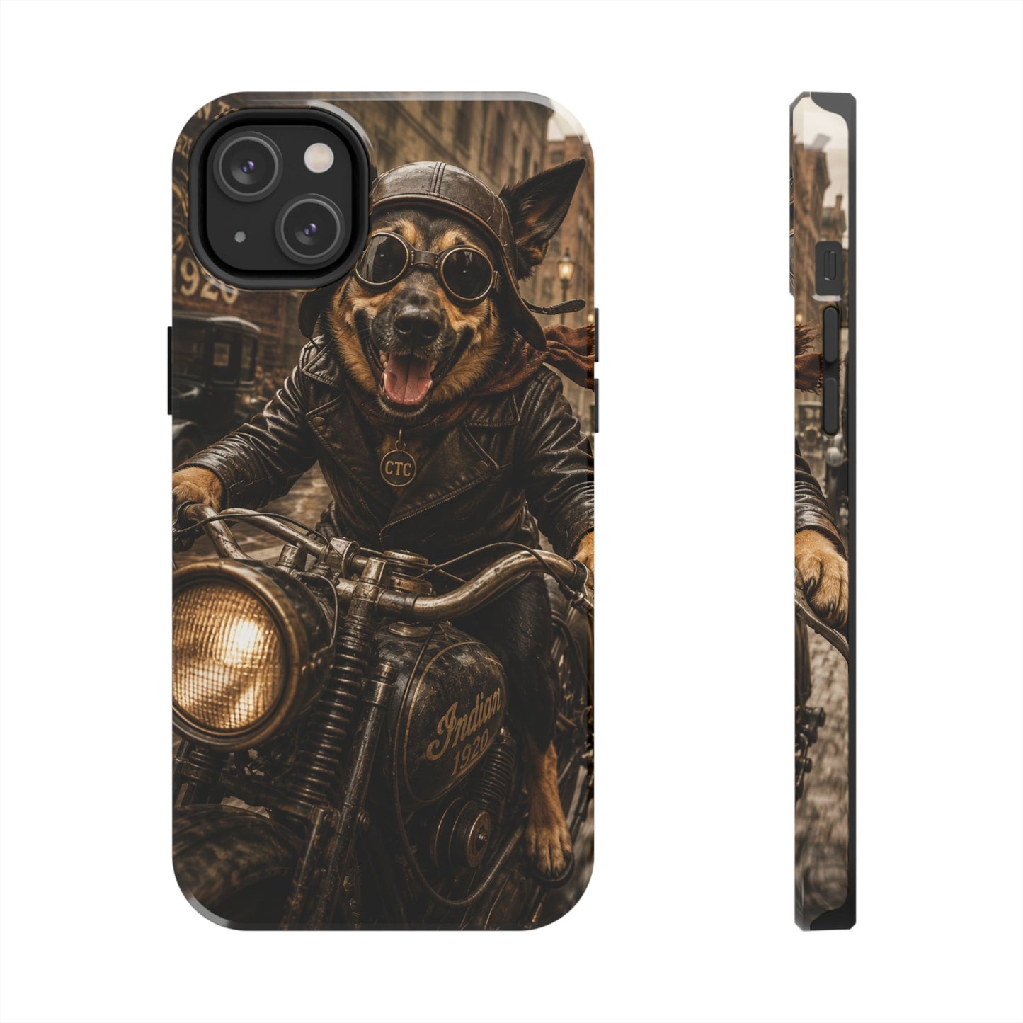 Phone Case — Biker Dog Riding Motorcycle Protective Tough Cover