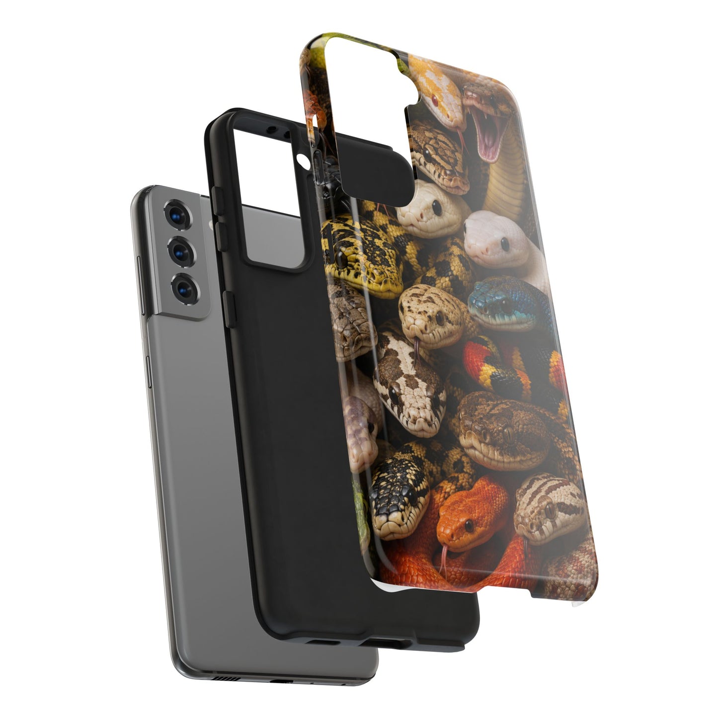 Snake Pattern Tough Phone Case — Colorful Snakes Protective Phone Cover