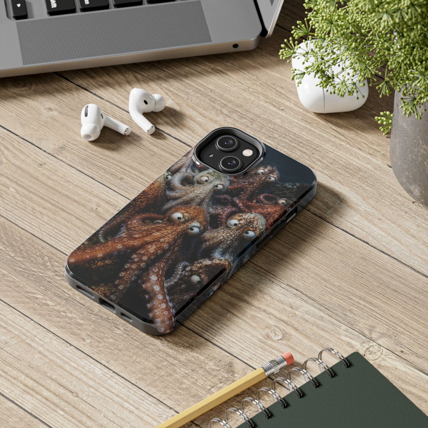Octopus Cluster Tough Phone Case — Cute Underwater Sea Creature Protection