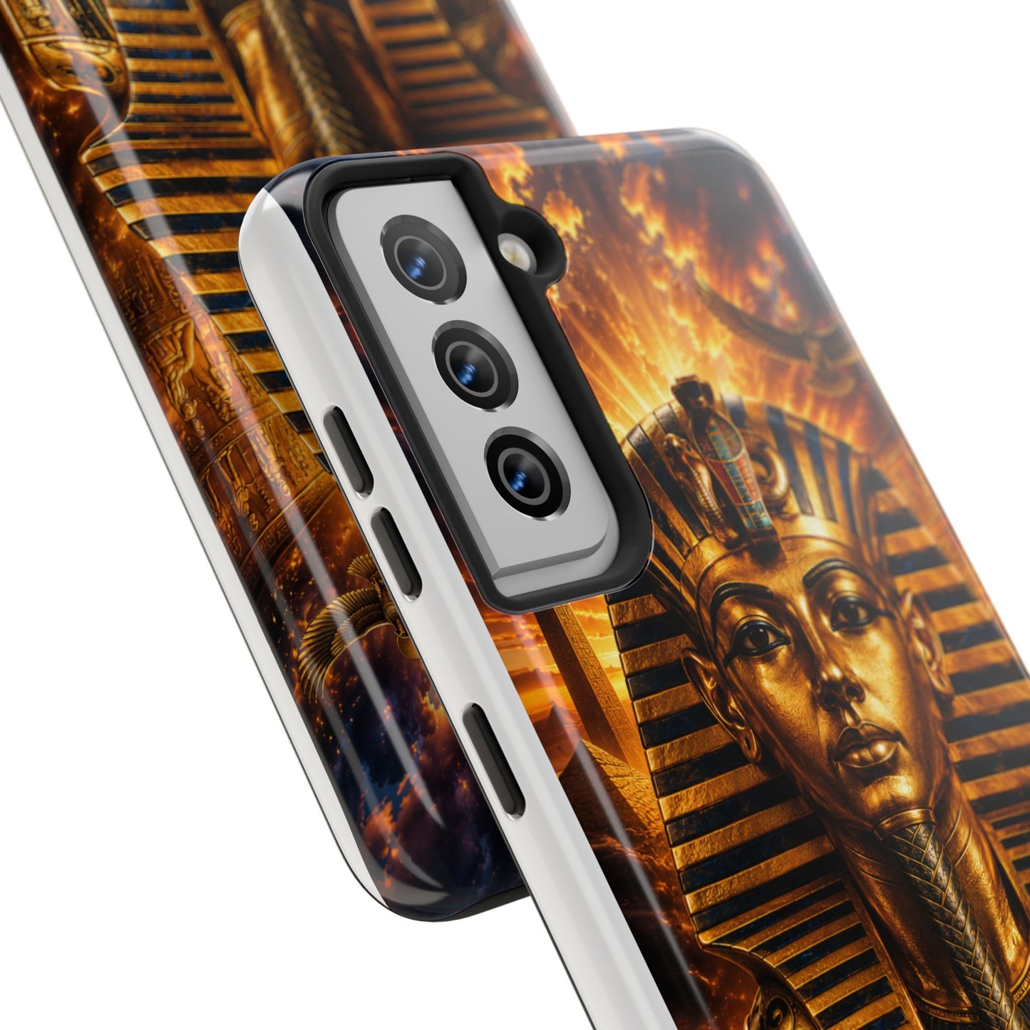 Egyptian Pharaoh Tough Phone Case — Protective Golden Tutankhamun Design