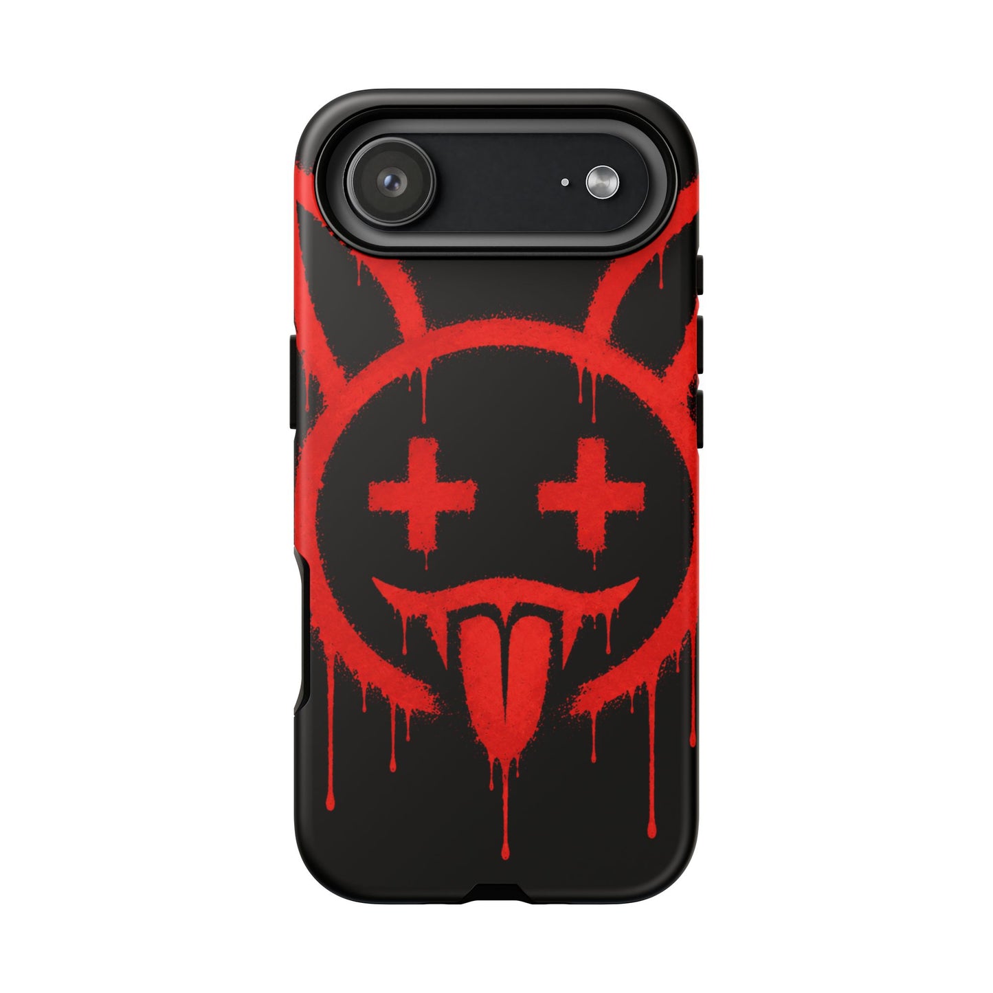 Phone Case - Metallic Souls Red Drip Smiley Graffiti Design