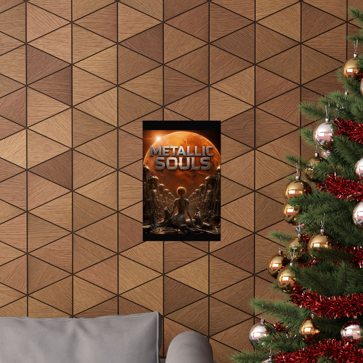 Metallic Souls Matte Poster — Sci‑Fi Planet Artwork