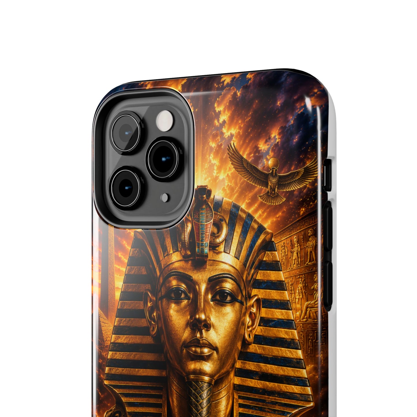 Egyptian Pharaoh Tough Phone Case — Protective Golden Tutankhamun Design
