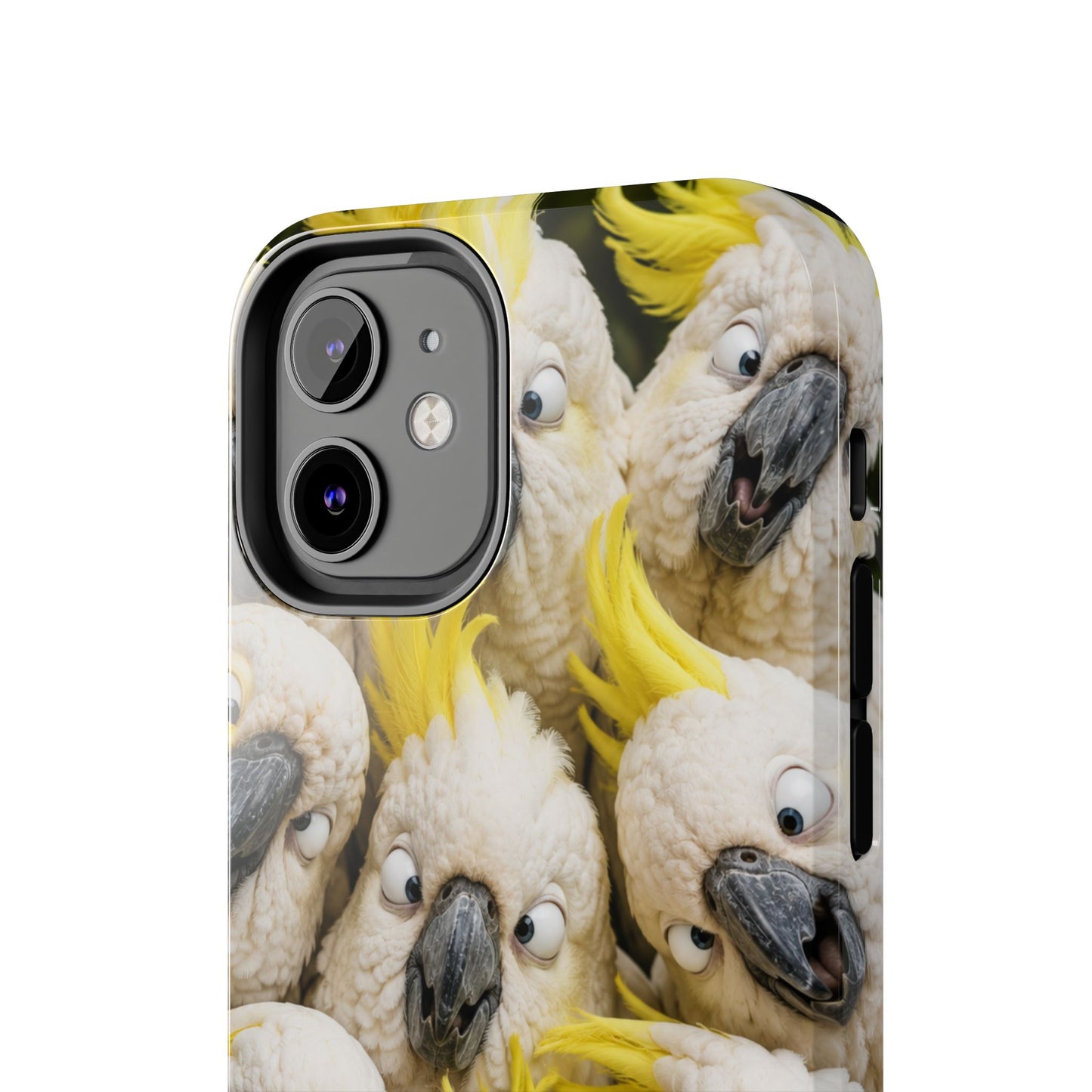 Cockatoo Collage Tough Phone Case — Funny Yellow Crested Bird Protective Phone Cover