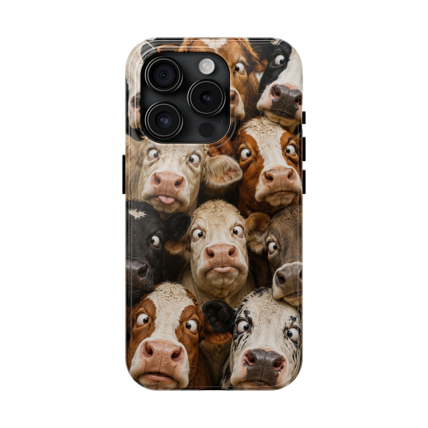 Cow Collage Tough Phone Case — Funny Farm Animal Protective Phone Cover