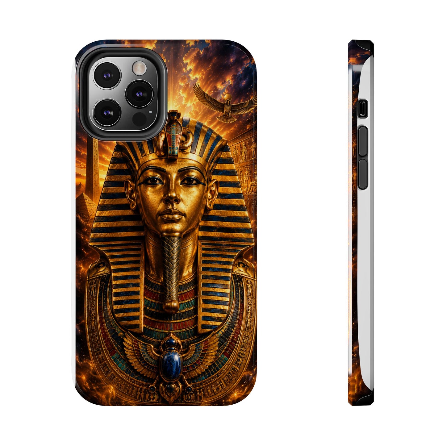 Egyptian Pharaoh Tough Phone Case — Protective Golden Tutankhamun Design